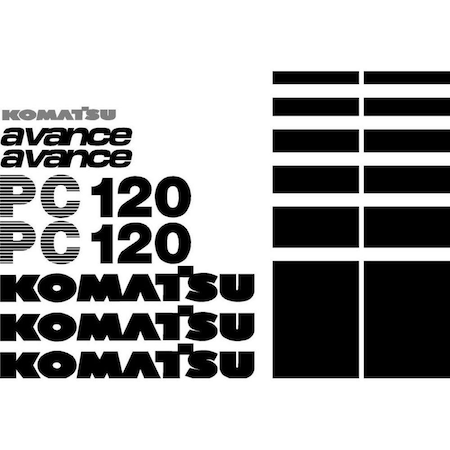 Aftermarket PC 120 Decal Set for Komatsu Excavator KMPC120-6DECALSET
